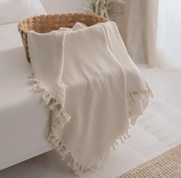 Turkish cotton throw cream